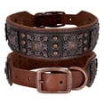 thumbnail image 1 of Pet Artist 2 Inch Wide Dog Collars Retro Studded Real Leather Large Pet Collars Heavy Duty Rottweiler L XL XXL, 1 of 12