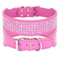 thumbnail image 1 of Pet Artist 2 inch Wide Bling Rhinestones Dog Collars Leather 5 Rows Full Sparkly Crystal Necklace, 1 of 9