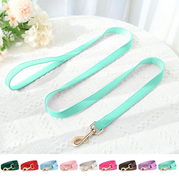 Pet Artist 5ft Heavy Duty Dog Leash, Durable Smooth PU Leather & Reinforced Nylon, Comfortable Anti-Pull Puppy Walking Leashes for Small to Large Dogs