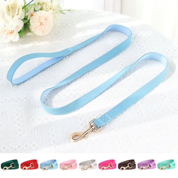 Pet Artist 5ft Heavy Duty Dog Leash, Durable Smooth PU Leather & Reinforced Nylon, Comfortable Anti-Pull Puppy Walking Leashes for Small to Large Dogs