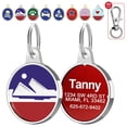 thumbnail image 1 of Pet Artist 8 Patterns Personalized Dog Tag Engraved Pet Puppy Cat ID Name Round Tags Bone/Paw Pattern, 1 of 8