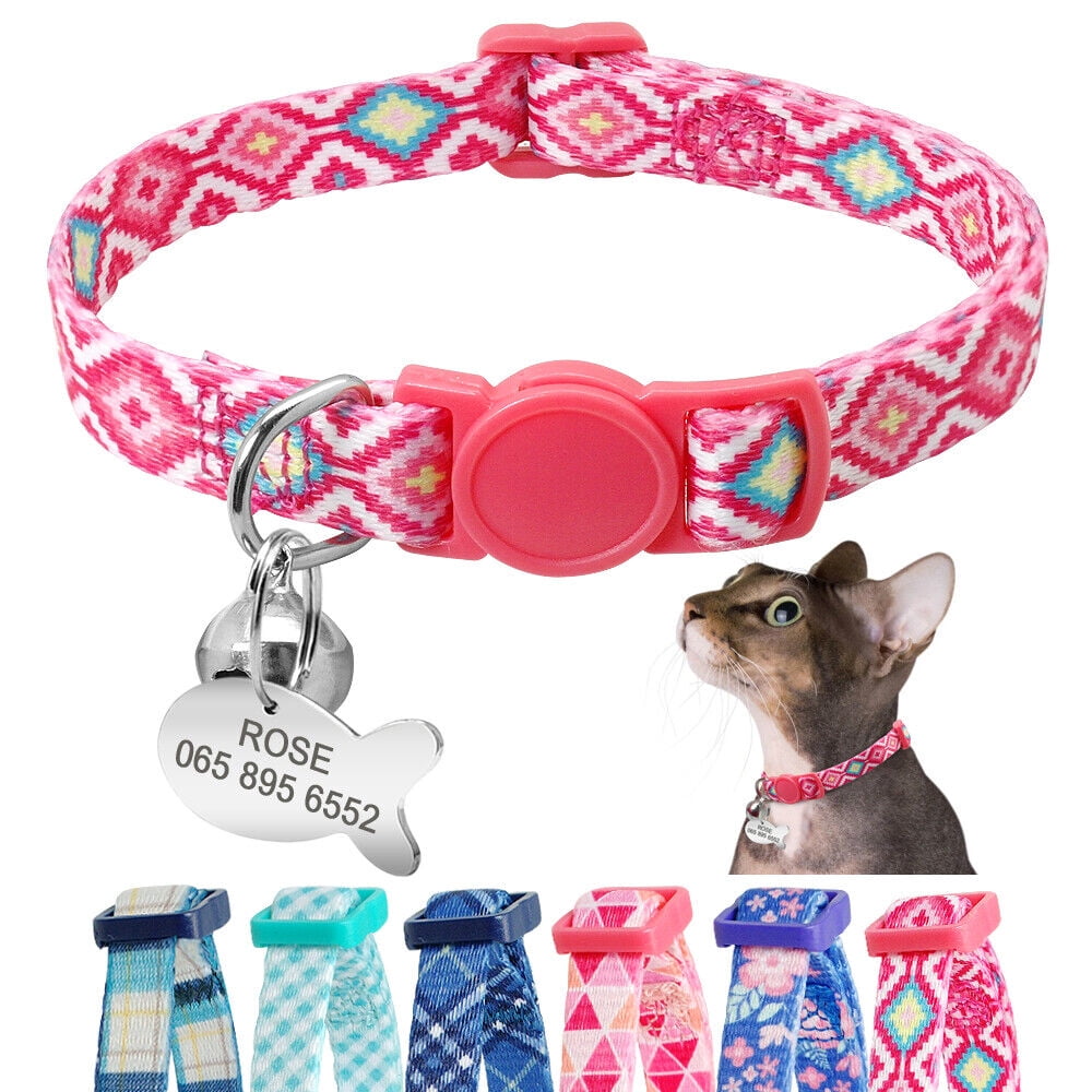 Pet Artist Cat Breakaway Collar with Name Tag Personalized Anti lost Quick Release Buckle Walmart