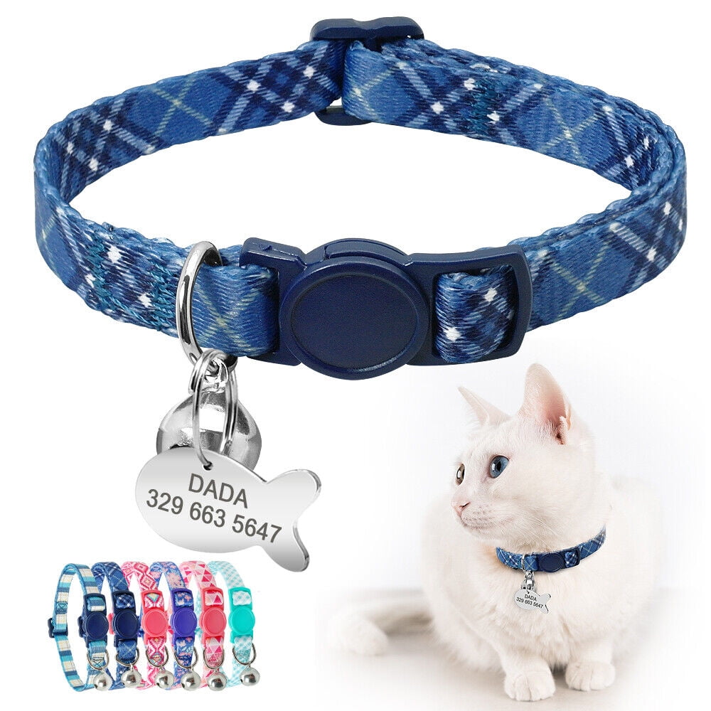 Pet Artist Cat Breakaway Collar with Name Tag Personalized Anti lost Quick Release Buckle Walmart