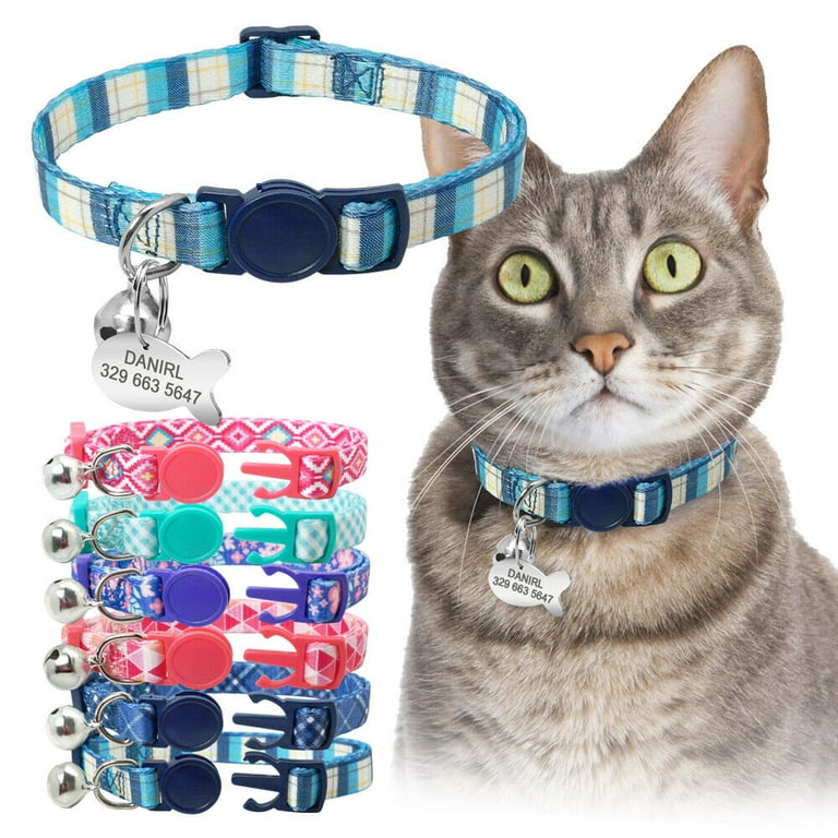 Pet Artist Cat Breakaway Collar with Name Tag Personalized Anti lost Quick Release Buckle Walmart