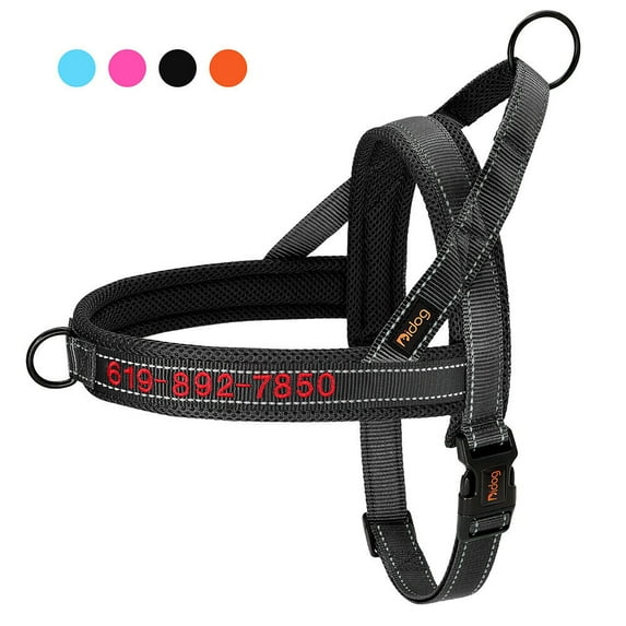 Pet Artist Customized Embroidered Pet Dog Harness Personalized with Name Number Reflective Strap Vest Adjustable