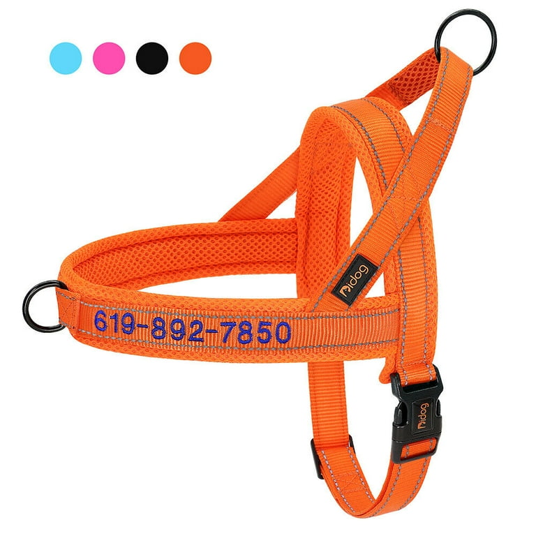 Pet Artist Customized Embroidered Pet Dog Harness Personalized with Name Number Reflective Strap Vest Adjustable