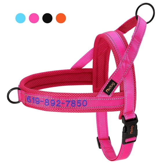 Pet Artist Customized Embroidered Pet Dog Harness Personalized with Name Number Reflective Strap Vest Adjustable