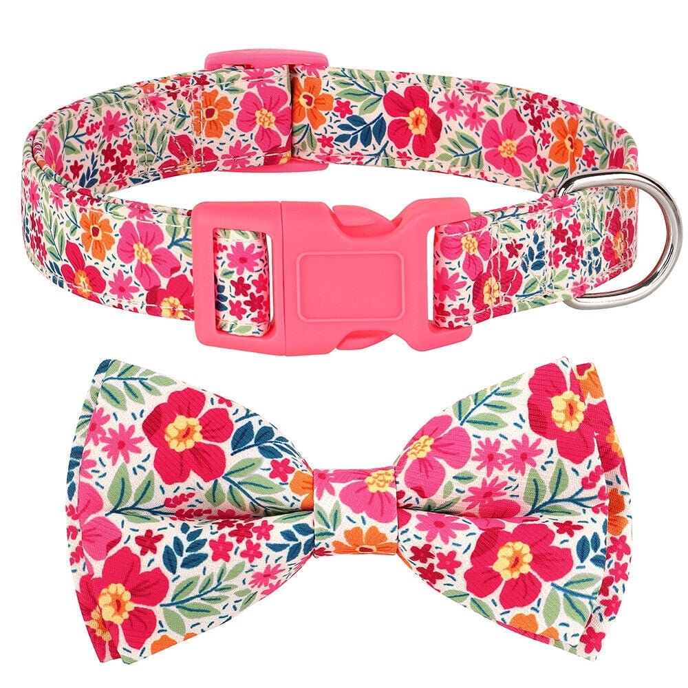 Pet Artist Cute Floral Dog Collars with Detachable Bow Tie Quick Fit — free download