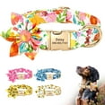 thumbnail image 1 of Pet Artist Cute Personalized Dog Cat Collar with Removable Flower Nylon Pet Name Engraved, 1 of 10