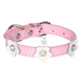 thumbnail image 1 of Pet Artist Dog Collar with Flowers, Fancy Pretty Floral Faux Leather Cute Girl Puppy Collar for Xs Small Medium Breed Tiny Pet Female Dogs Cats, 1 of 8