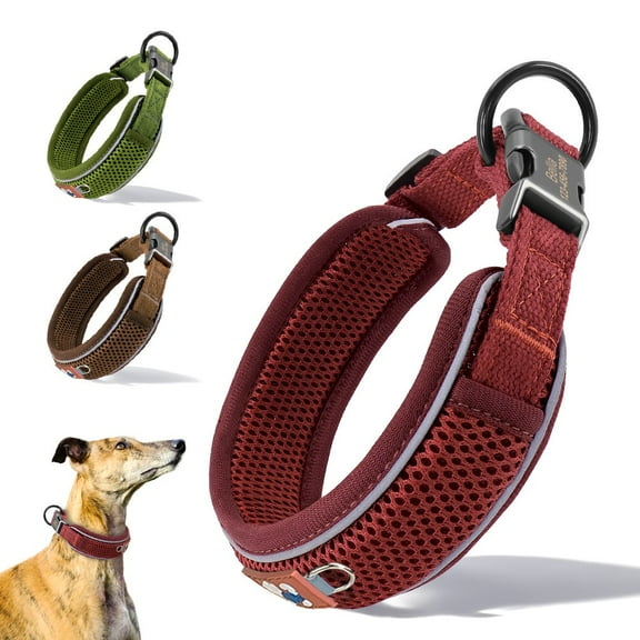 Pet Artist Durable Nylon Personalized Dog Collar Reflective Adjustable Mesh Padded Custom Pet Name ID Buckle Engraved