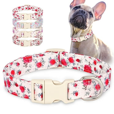 Pet Artist 	Floral Nylon Dog Collars with Quick Fit Buckle Adjustable for Girl Small Medium Large Dogs