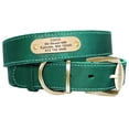 thumbnail image 1 of Pet Artist Genuine Leather Dog Collar Personalized Customized ID Name Number for Pets XXS-XL, 1 of 13