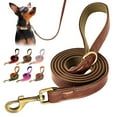 thumbnail image 1 of Pet Artist Genuine Leather Dog Leash Walking Leashes with Soft Handle Heavy Duty for Medium Large Dogs, 1 of 7
