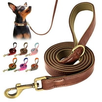 Pet Artist Genuine Leather Dog Leash Walking Leashes with Soft Handle Heavy Duty for Medium Large Dogs