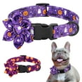 thumbnail image 1 of Pet Artist Halloween Pumpkin Dog Dog Collars with Cute Big Flower Adjustable for S/M/L Pets, 1 of 9