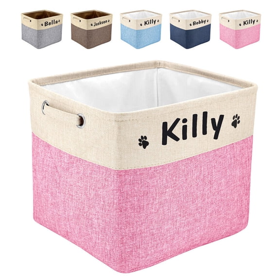 Pet Artist Large Dog Toys Storage Bin Box Personalized Custom Pet Name Print Clothes Basket
