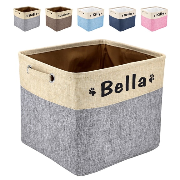 Pet Artist Large Dog Toys Storage Bin Box Personalized Custom Pet Name Print Clothes Basket