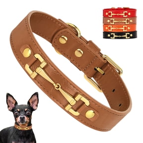 Pet Artist Luxury Dog Collars Soft Leather Adjustable for Small Medium Dogs French Bulldog