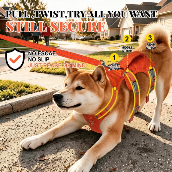 Pet Artist No Pull Dog Harness Escape Proof Reflective Adjustable Sport Vest with Handle
