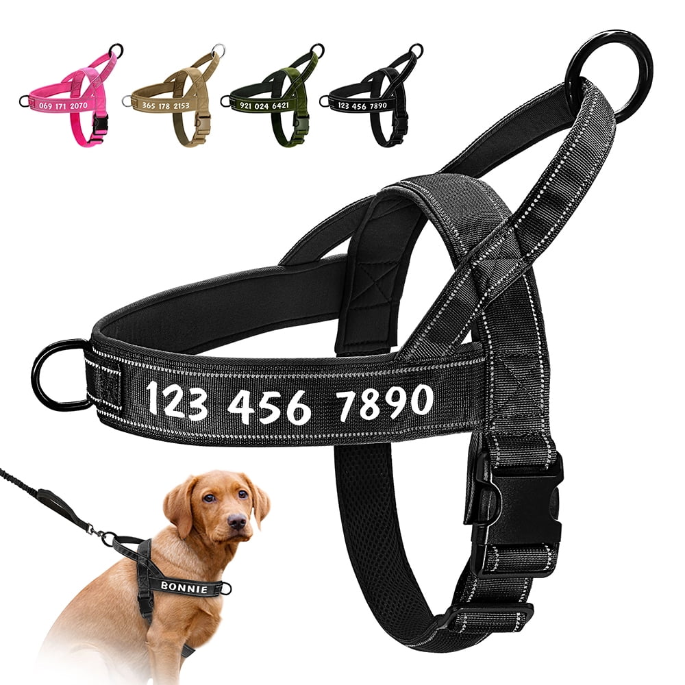 Pet Artist No Pull Dog Harness for Medium Large Dogs Reflective Personalized Name ID Strap Vest Front Leading