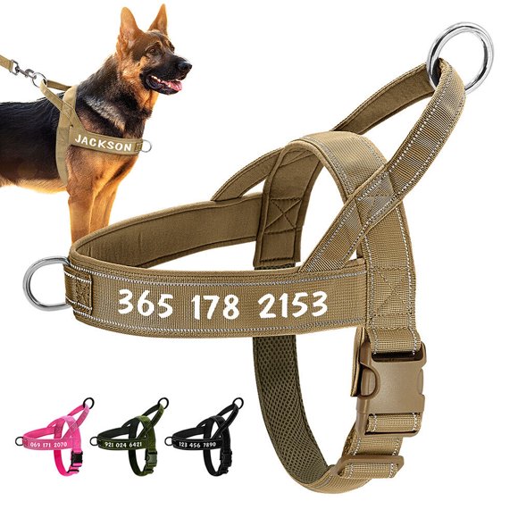 Pet Artist No Pull Dog Harness for Medium Large Dogs Reflective Personalized Name ID Strap Vest Front Leading