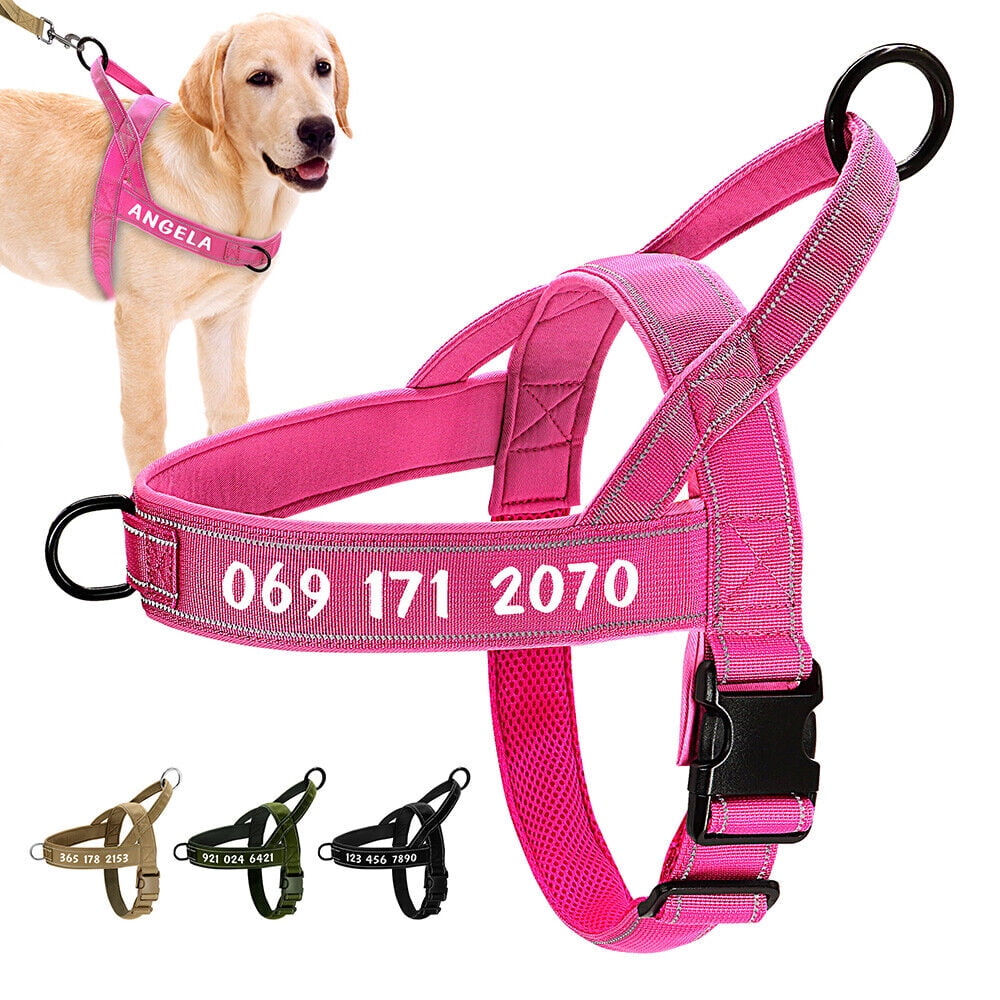 Pet Artist No Pull Dog Harness for Medium Large Dogs Reflective Personalized Name ID Strap Vest Front Leading
