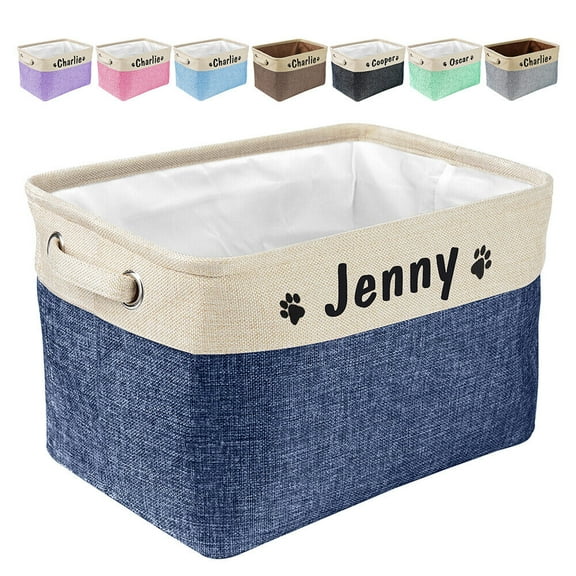 Pet Artist PET ARTIST Collapsible Dog Toy Storage Basket Bin with Personalized Pet's Name - Rectangular Storage Box Chest Organizer for Dog Toys,Dog Clothing,Dog Apparel & Accessories