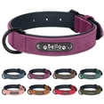 thumbnail image 1 of Pet Artist PU Leather Personalized Dog Collar Soft Padded Custom ID Nameplate Number Engraved S-2XL, 1 of 14