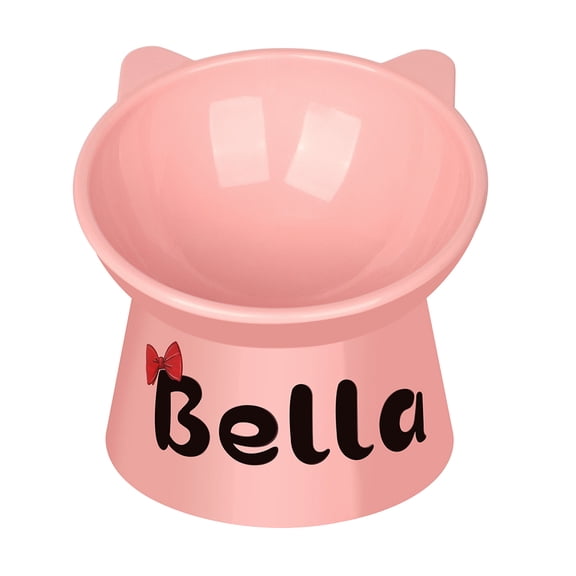 Pet Artist Personalized Cat Bowl Food Water Cat Feeding Bowls 15° Tilted Raised Pet Feeder Dish