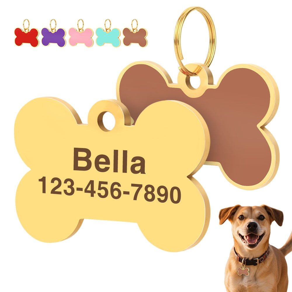 Pet Artist Personalized Dog Bone Tags Bright Colors Pet ID Tags