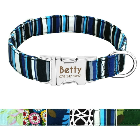 Pet Artist Personalized Dog Collar Heavy Duty Metal Buckle Engraved ID Name Custom S M L