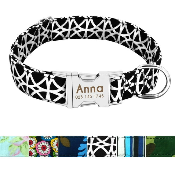 Pet Artist Personalized Dog Collar Heavy Duty Metal Buckle Engraved ID Name Custom S M L