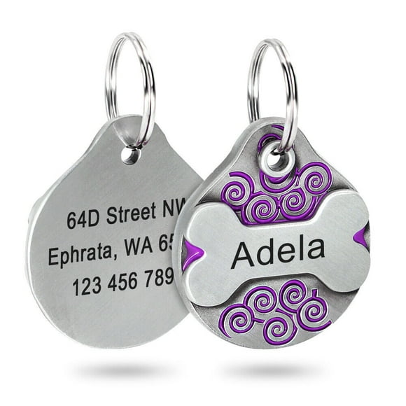 Pet Artist Personalized Dog Tags Engraved Pet Name Cat Puppy Pet ID Name Collar Tag and Ring