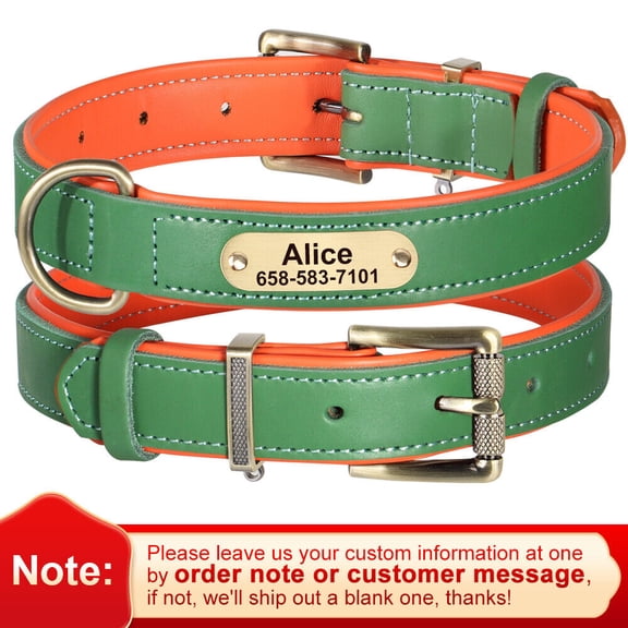 Pet Artist Personalized Leather Dog Collar Soft Padded Custom Pet ID Namensschild Engraved
