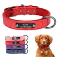 thumbnail image 1 of Pet Artist Personalized Leather Dog Collar Soft Padded Free Engraved Pet Name Number XS-L, 1 of 11
