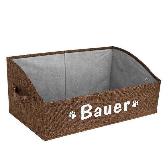 Pet Artist Personalized Name Pet Toy Basket Dog Storage Bin Box with Handle Custom Print ID