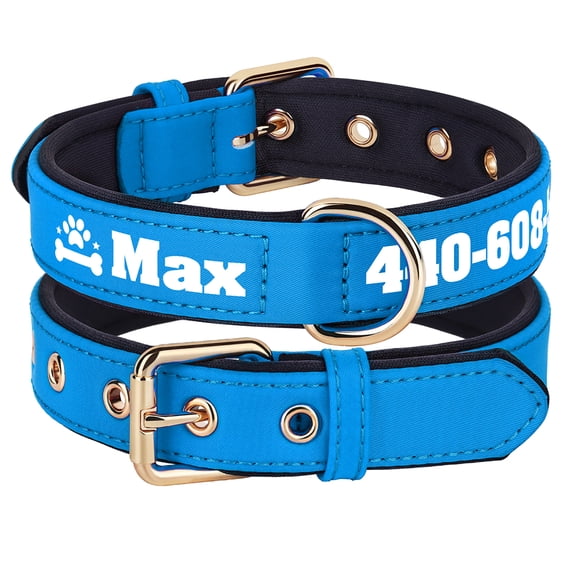 Pet Artist Personalized Nylon Dog Collar Custom Pet Name/Number Waterproof Soft Neoprene Padded Comfortable