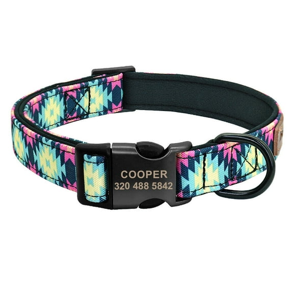 Pet Artist Personalized Pet Dog Collars Custom ID Name Tag Soft Padded for Small Large Dogs
