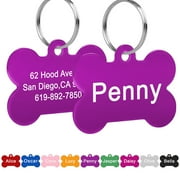 Pet Artist Personalized Pet Name ID Tags for Dog, Custom Double Sided Engraved Bone Shape