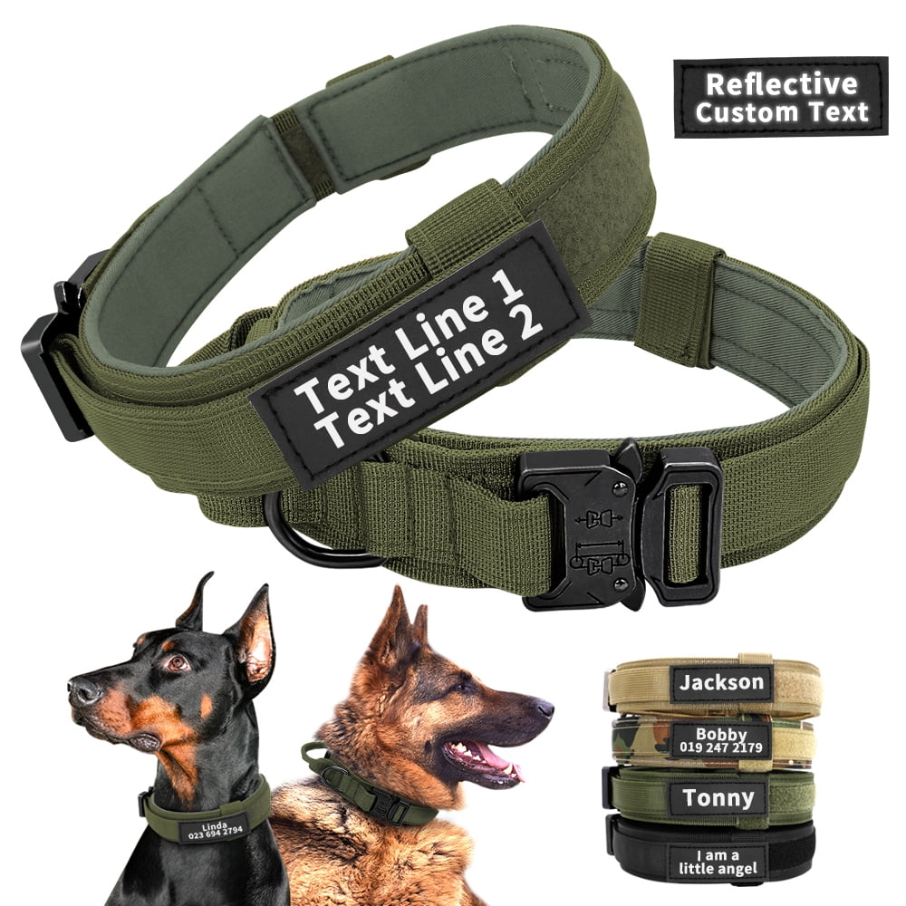 German Shepherd Tactical Personalized Dog Collars Custom Military