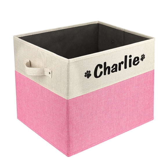 Pet Artist Pet Dog Cat Toy Storage Box Personalized Name Print Home Organizer with Handle