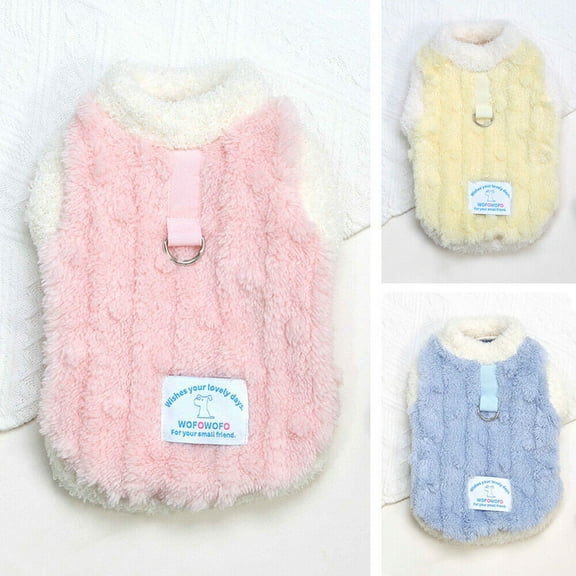 Pet Artist Pink Pet Dog Puppy Dog Warm Soft Fleece Clothes Coat Vest Sweater Winter Apparel