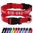 thumbnail image 1 of Pet Artist 	Reflective Nylon Personalized Dog Collars Embroidered Custom ID Name Phone Number, 1 of 7