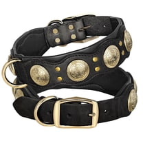 Pet Artist 2 Inch Wide Cool Spiked Studded Leather Dog Collar Heavy ...