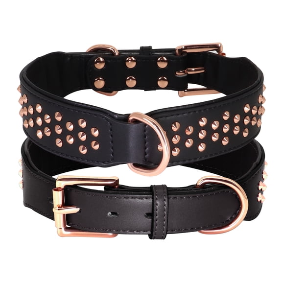 Pet Artist Retro Studded Leather Dog Collar Heavy Duty for Medium Large Dogs Rottweiler Pitbull German Shepherd Adjustable