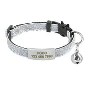 Pet Artist Sequins Quick Release Cat Collar Safety Breakaway Personalised ID Name Collars