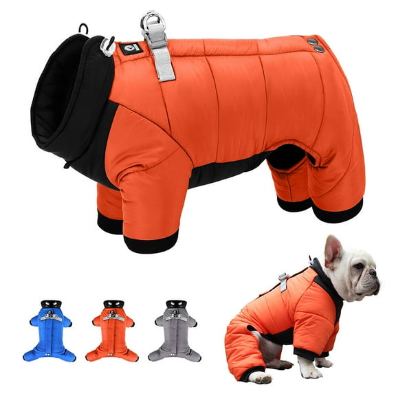 Pet Artist Small Dog Winter Coats Waterproof & Windproof with 4 Legs Pet Puppy Clothes Jacket Jumpsuit Apparel with Reflective Stripes