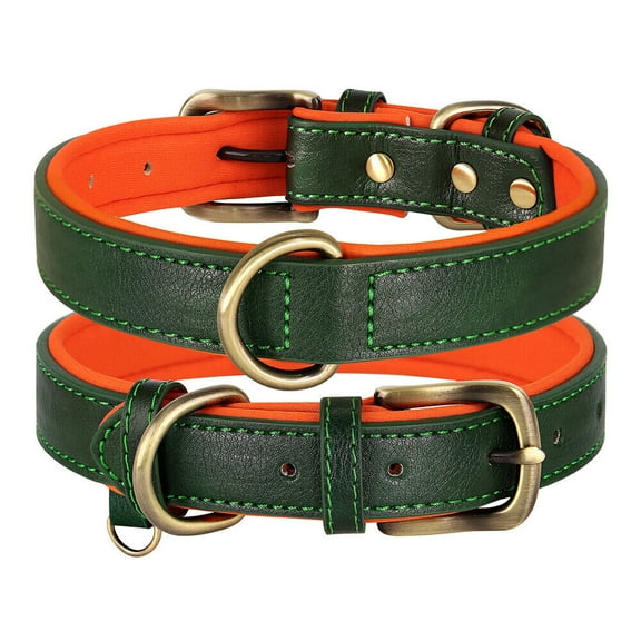 Pet Artist Soft Leather Padded Dog Collar - Heavy Duty Leather Dog Collar with Durable Quick Release Buckle - Well Made Stylish Dog Collar Leather for Small Medium Large Dogs