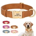 thumbnail image 1 of Pet Artist Soft Leather Personalized Dog Collar for Small Medium Large Dogs Metal Buckle, 1 of 11